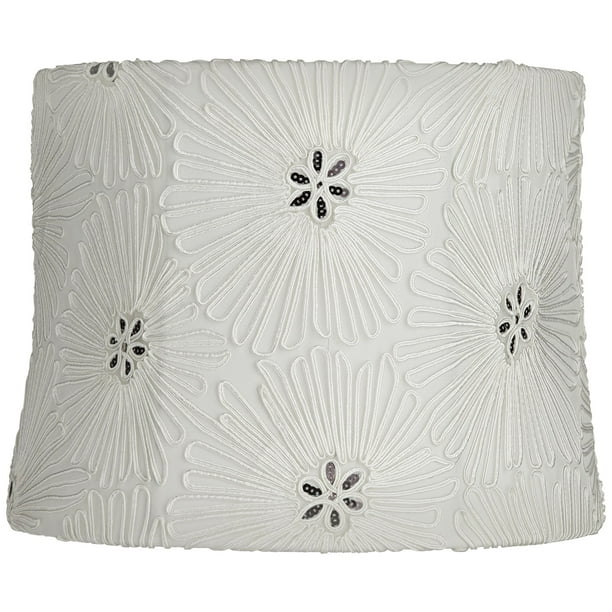 Springcrest Marion White Fl Lace Medium Drum Lamp Shade 12 Top X 13 Bottom 10 High Spider Replacement With Harp And Finial Com Springcrest Marion White Fl Lace, Michaels Small Lamp Shades