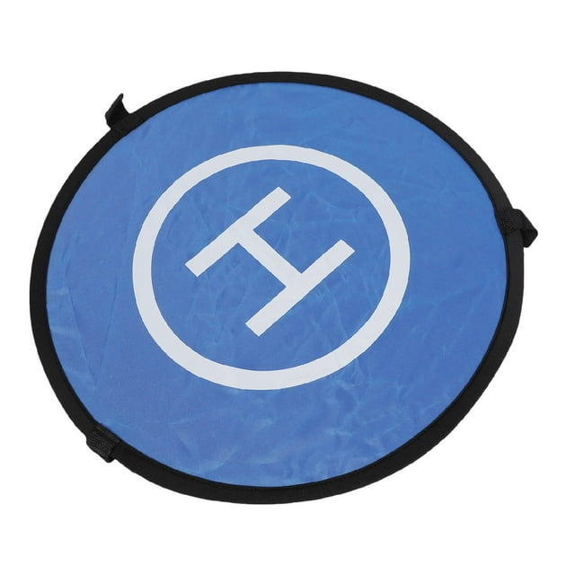 Foldable Drone Landing Pad - 35" Weatherproof Oxford Cloth, Reflective Strips & Ground Nails for Quadcopter UAV Helicopter