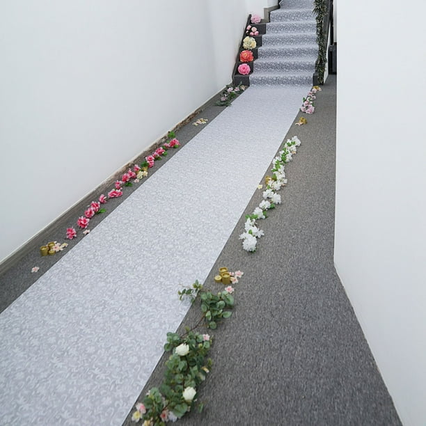 Efavormart 36" x 50ft White Floral Lace Aisle Runner - Walmart.com