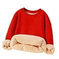 thumbnail image 2 of Bnwani Long Sleeve Toddler Shirts Plain Cotton Winter Crew Neck Fleece Warm Thick Loose Solid Tops 4-5t, 2 of 6