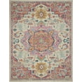 thumbnail image 1 of homeroots home decor 385594 8’ x 10’ Ivory and Pink Medallion Area Rug, 1 of 1