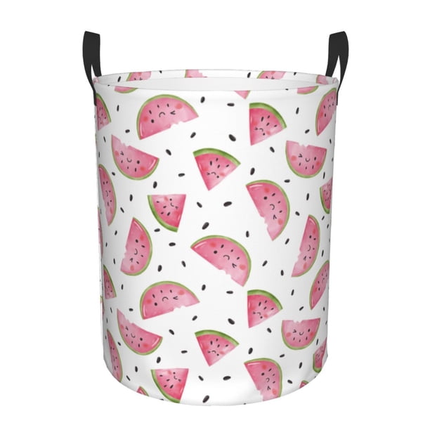 Fotbe Watermelon Cesto de Ropa con Asas, Cesto Impermeable de Gran Capacidad, Bolsa de Lavado para Dormitorio, Cesto de Ropa con Ruedas y Asas-Small