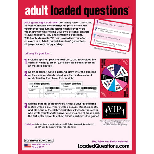 for sale online Loaded Questions Adult Board Game 2009 All Things Equal Inc 