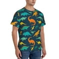 thumbnail image 2 of Bixox Men's Colorful Dinosaur Printed Short Sleeve Skinny Athletic T-Shirt, 2 of 6