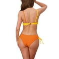 thumbnail image 3 of INSPIRAR CHIC Conjuntos de Bikini de Color Contrastante para Mujeres, Parte Superior con Tirantes y Parte Inferior Triángulo, Trajes de Baño X-Large Naranja Amarillo, 3 of 5