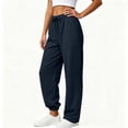 thumbnail image 3 of AKOEE Joggers Pants for Women Casual Lightweight Sweatpants Loose Fit Elastic Waist Drawstring Sweatpants (S, Navy), 3 of 5