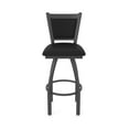 thumbnail image 5 of 870 Hadleigh 30" Swivel Bar Stool with Pewter Finish and Black Vinyl Seat and Back, 5 of 5