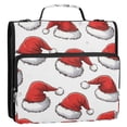 thumbnail image 5 of FORMRS Zipper Binder with Shoulder Strap 2-inch Ring 500 Sheet Capacity File Bag, Red Santa Hats Pattern, 5 of 5