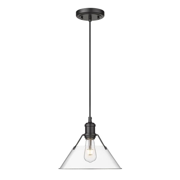 Orwell 1-Light Pendant in Matte Black with Clear Glass