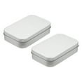 thumbnail image 1 of Contenedores de caja de metal Uxcell, 2 piezas de 3.7x2.4x0.9 pulgadas, caja de almacenamiento rectangular portátil plateada para almacenamiento en el hogar, 1 of 6