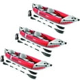 thumbnail image 1 of Excursion Pro Kayak Gonflable en Vinyle pour 2 Personnes avec Rames et Pompe, Rouge (Lot de 3), 1 of 11