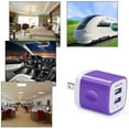 thumbnail image 5 of Charger Block,2PACK USB Wall Charger Adapter,AILKIN 2.1A Dual Port Fast Charging Station Plug Charger Blocks iPhone Wall Charger,Purple, 5 of 5