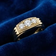 thumbnail image 4 of Pompeii Mens Gold 3/4ct Three Stone Diamond Anniversary Ring 14K Yellow Gold (G/H,I2), 4 of 5