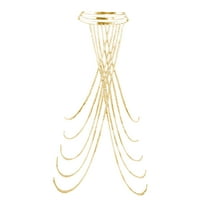 COOLHOOD Layered Neck Chain Luxurious Necklace Vintage Tassels Collar Jewelry Elegant Golden Shoulder Chain Body Chain