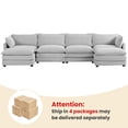 thumbnail image 4 of JUSTLET U-Shaped Sectional Sofa Set, Indoor Furniture Convertible Modular Corduroy Sectional Sofa Set with 2 Ottomans for Living Room, Gray, 4 of 5