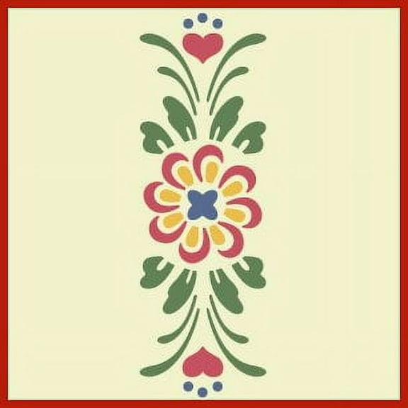 Rosemaling Pattern 4 Stencil - Rose Decorative Scandinavian Mylar - The Artful Stencil