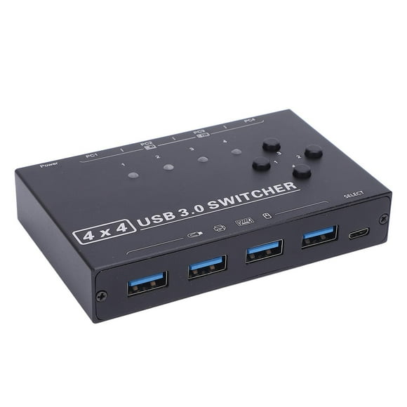 Usb USB 3.0 Switch 4 Ports USB Switch Selector with Desktop Controller for 4 Computers