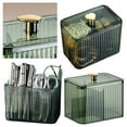 thumbnail image 6 of BLEEUS 3-Section Cotton Swab Storage Box Dust-proof Container for Home Storage Home Supplies (Green), 6 of 10
