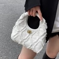 thumbnail image 2 of Bolso de hombro pequeño de lona para mujer, bandolera pequeña informal de Color sólido, tamaño libre, color blanco, 2 of 8