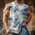thumbnail image 6 of adaychics Mens Tie Dye Tank Top Vintage Sleeveless Crewneck Muscle Basic Tees Loose Fit Summer Tops for Leisure, 6 of 7