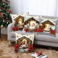 thumbnail image 2 of Lekihaqq Christmas Pillowcases Set Festive Holiday Decor Snowflake Reindeer Santa Claus Throw Pillow Covers Soft Linen Blend Sofa Bedroom Home Decorations, 2 of 2