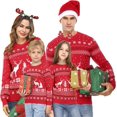 thumbnail image 1 of Aiboria Chandail de Noël Laid Assorti pour la Famille avec Flocons de Neige et Rennes pour Femmes/hommes/garçons/filles, 1 of 7