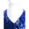 thumbnail image 4 of iixpin Kids Girls Sequins Cap Sleeve Short Jumpsuit Sparkly V-Neck Formal Party Romper Disco Dance Romper Blue 12, 4 of 7