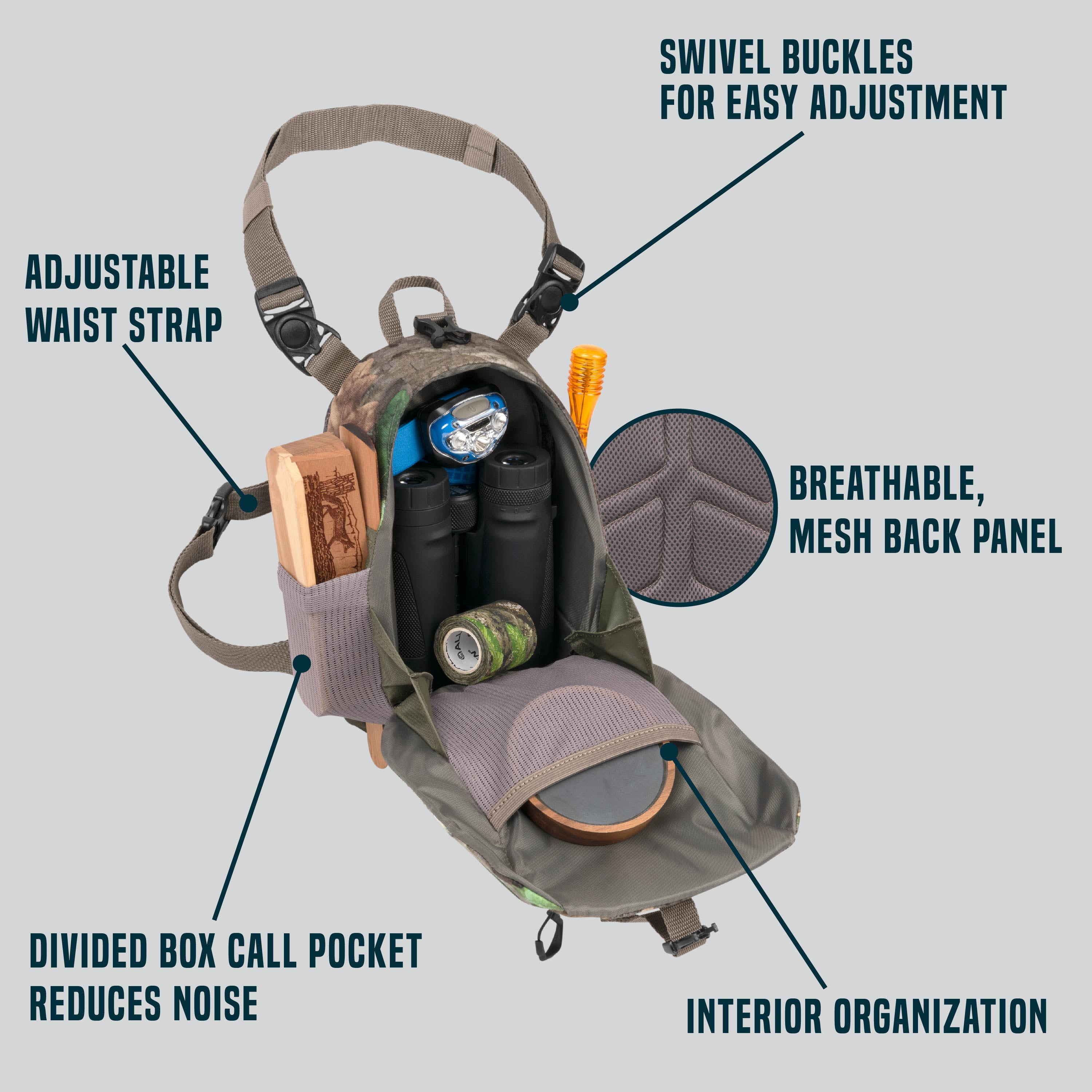 Allen Company Shocker Cut-N-Run Turkey Hunting Game Chest Pack and Sling Bag