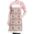 thumbnail image 5 of Pink Ethnic Floral and Paisley Pattern Apron-Garden Aprons for Women with Pockets-Cotton Linen Waterproof Kitchen Cooking Gardening Aprons Adjustable for Kitchen,Cooking,BBQ and Salon 33x27 Inch, 5 of 7