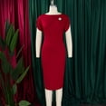 thumbnail image 6 of Womens 1950s Vintage Bodycon Pencil Midi Dress Work Church Sheath Summer Dress, 6 of 8
