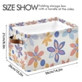 thumbnail image 4 of Yayeee 2 Pack Canvas Storage Basket with Handles for Shelves Fabric Bins Closet Organizer, Blue Retro Flower, 4 of 8