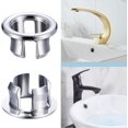 thumbnail image 2 of Paquete de 6 tapas de desbordamiento para lavabo de tocador, lavabo de cerámica, recipiente de baño, lavabo de cocina, tapas redondas de repuesto para insertar en el orificio (plástico ABS plateado), 2 of 5