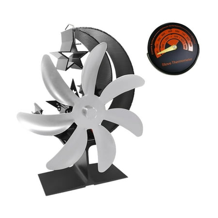 

Heat Powered Wood Stoves Fan Accs Silent Spare Parts Multipurpose for Chimney Argent