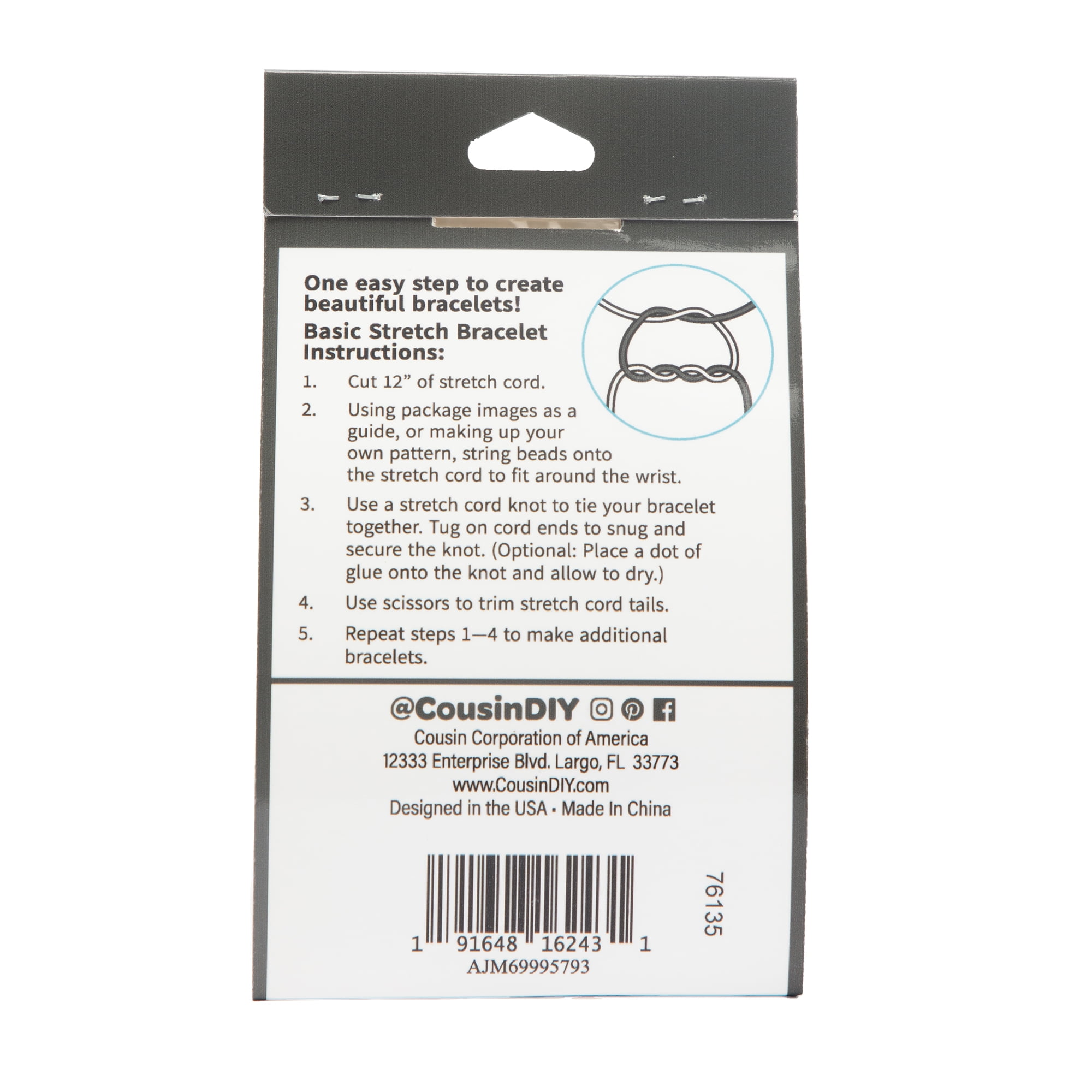 Cousin DIY Gray and White Heishi Stack DIY Bracelet Kit, Clay/Acrylic/Metal, 564 Beads, Adult