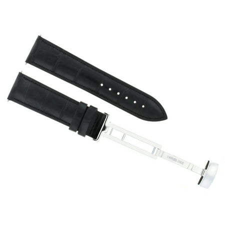 - 21MM LEATHER WATCH BAND STRAP DEPLOY CLASP FOR GIRARD PERREGAUX F1 2000 BLACK 1A