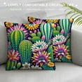 thumbnail image 3 of COMIO  Cactus Farmhouse Throw Pillow Covers Green Plants Succulent Flowers Watercolor Spring Lumbar Decorative Throw Cushion Cover Pillowcases for Bed Sofa Oblong White, 3 of 5