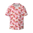 thumbnail image 3 of Goofa Sweet Watermelon Printed Men's Casual Short-sleeved Shirt,Lightweight Breathable Button-down,Summer Casual men's top,Versatile Fashion shirt-3X-Large, 3 of 7