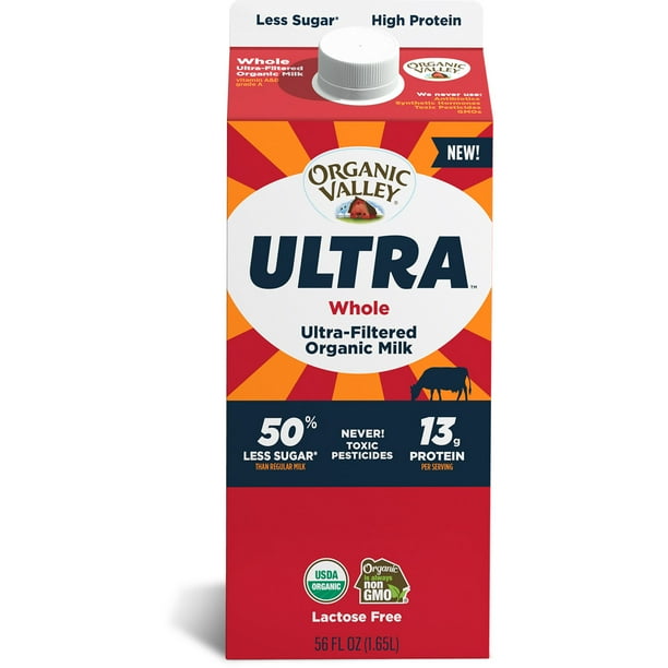 Organic Valley Ultra Whole Organic Ultra-Filtered Milk, 56 oz - Walmart.com - Walmart.com