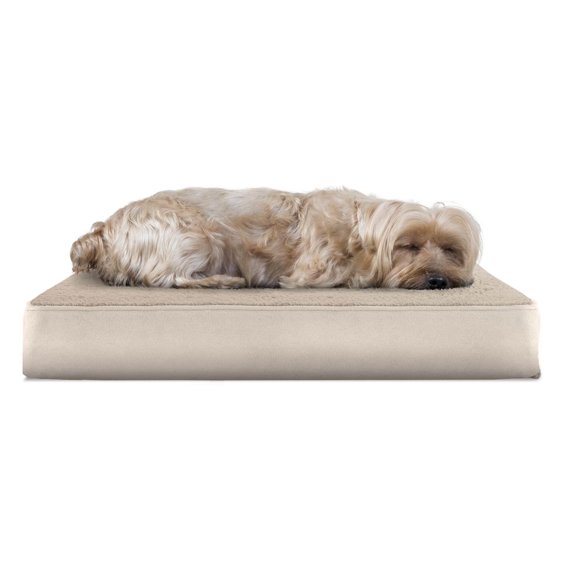 FurHaven Pet Dog Bed Deluxe Orthopedic Terry Fleece Mattress Pet Bed