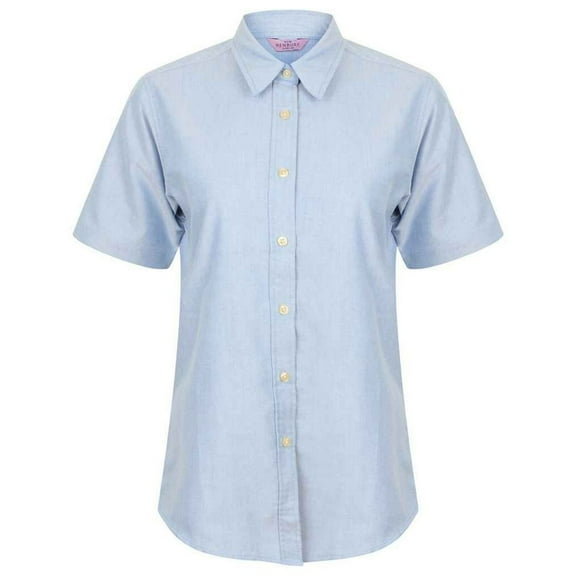 Henbury Womens Oxford Short-Sleeved Formal Shirt