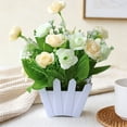 thumbnail image 4 of Arreglo floral artificial de plástico para interiores con pequeñas plantas en maceta, múltiples colores, decorativo para hogar, oficina y escritorio., 4 of 6