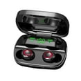 thumbnail image 2 of Bluetooth Headphones Wireless Earbuds 80hrs Playtime Wireless Charging Case Digital Display Sports Ear Buds with Earhook Deep Bass IPX7 Waterproof Over-Ear Earphones for TV Phone Laptop - Black, 2 of 9