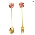 thumbnail image 2 of Coofit Cuillère à Dessert en Acier Inoxydable Cuillère Décorative Cuillère à Mélanger avec Fourchette, 2 of 10