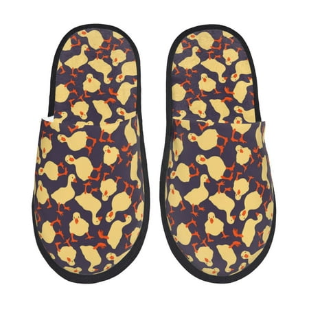 Balery Cute Small Farm Birds Slient Indoor Furry Fleece Comfort House Shoes Soft Non-Slip Home Shoes Cotton slippers House Slippers-- Large