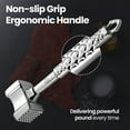 thumbnail image 6 of Gourmet Easy -      	 Stainless Steel Meat Tenderizer Tool, Premium Meat Mallet with Non-Slip Grip, Dual-sided Kitchen Mallet Ideal for Tenderizing Steak, Poultry & Chicken Cutlet, Dishwasher Safe, 6 of 8