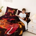 thumbnail image 3 of Erosebridal Orange Gamepad Queen Sheet Sets For Kids Gamer,Modern Geometric Hockeycomb Pattern Bed Set 4-Piece, 3 of 6