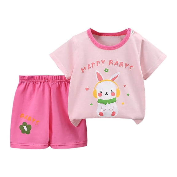 KPOPLK Baby Boys Summer Clothes 6 12 18 24 Months 3T Boy Toddler Outfits Short Sleeve T shirt Tops Solid Color Drawstring Shorts Set for 3 6 12 18 Months Short Sets Summer Pjs,Sizes 5-6 Years