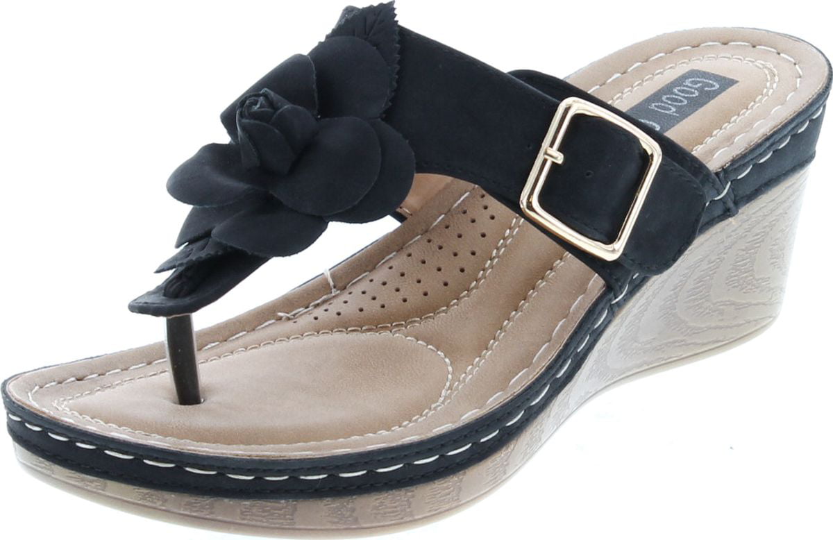GC Shoes - Gc Shoes Women's Sydney Rosette Slide Wedge Sandals ...