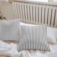 thumbnail image 6 of Throw Pillow Covers 16x16 Inch Set of 2, Black Striped Waterproof Outdoor Pillow Covers, Black White Stripes Farmhouse Decorative Cushion Pillowcases for Couch, Sofa, Bed, Garden, Patio, 6 of 9