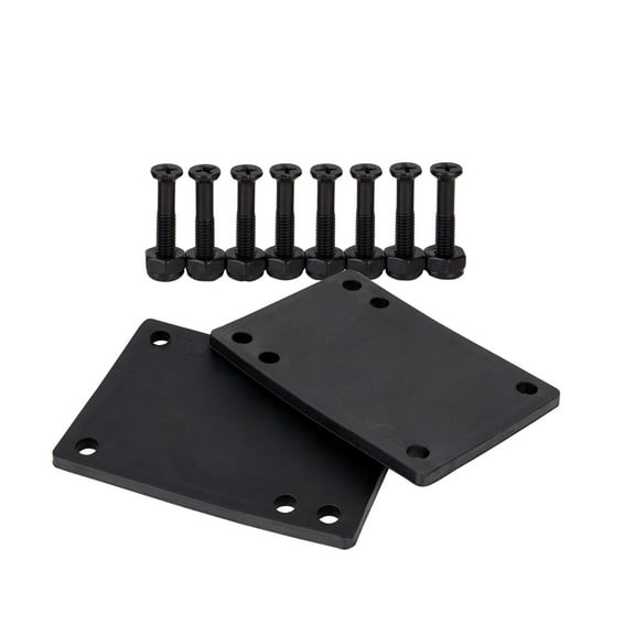 Cal 7 Skateboard Bundle - 1 Inch Steel Hardware in Black plus 1/8 Inch Riser Pads